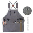 thumbnail image 4 of Thick canvas bottom split wear-resistant woodworking gardening apron waterproof, 4 of 6