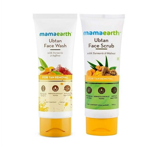 Mamaearth Tan Removal Combo(Ubtan - Face Wash 100ml + Face Scrub 100g)