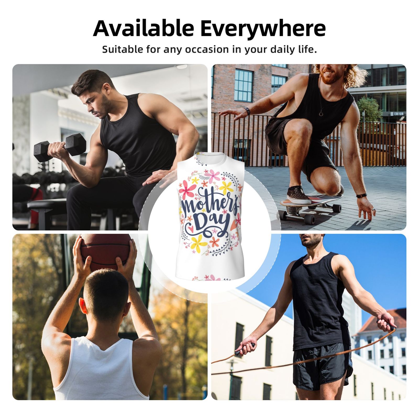 Disketp Mother'S Day Sleeveless Tshirts For Men, Muscle Shirts For Men ...