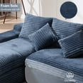 thumbnail image 5 of GNIXUU 98.8” Modular Sectional Sofa, Cloud Boneless Couch with Deep Seat Chaise, Comfy Corduroy L-Shape Convertible Modern Sponge Compression Sofas for Living Room,Bedroom,Office,Blue, 5 of 6