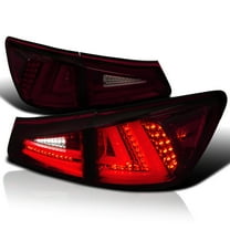 Spec-D Tuning LED Bar Red Smoke Tail Lights Compatible with 2006-2008 Lexus IS250 IS350, Left   Right Pair Assembly