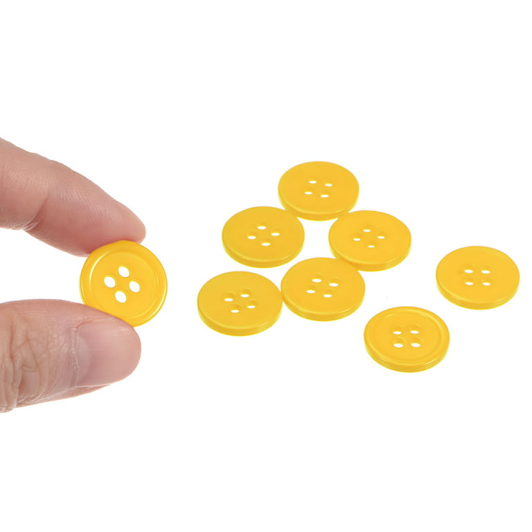 Uxcell 160pcs 24L Sewing Buttons 5/8(15mm) Resin Round Flat 4-Hole Craft Buttons  for Sewing Clothing and DIY, Yellow 
