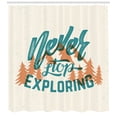 thumbnail image 3 of Ambesonne Explore Shower Curtain, Mountain and Forest, 69"Wx84"L, Teal Beige Burnt Orange, 3 of 3