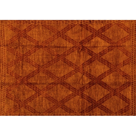 Ahgly Company Machine Washable Indoor Rectangle Abstract Yellow Modern Area Rugs, 2' x 4'