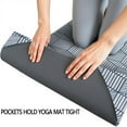 thumbnail image 3 of Blue Geometric Striped Pattern Hot Yoga Mat Towel Non Slip for Hot Yoga - Quick-Drying Yoga Mat Cover with 4 Corner Pockets with Travel Bag - Hot Yoga Towel Non Slip 70"x26", 3 of 6