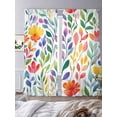 thumbnail image 2 of Spring Floral Sheer Curtains 96 Inch Length 2 Panels Set, Colorful Summer Botanical Flowers Abstract Voile Window Treatment Semi Sheer Long Curtains Drapes for Bedroom/Living Room/Kitchen 52"x96"x2, 2 of 7
