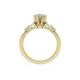 thumbnail image 2 of 1.00 Carat Marquise Cut Real Diamond Beautiful Solitaire with Accents Ring for Engagement in Solid 14K Yellow Gold Size 7, 2 of 8