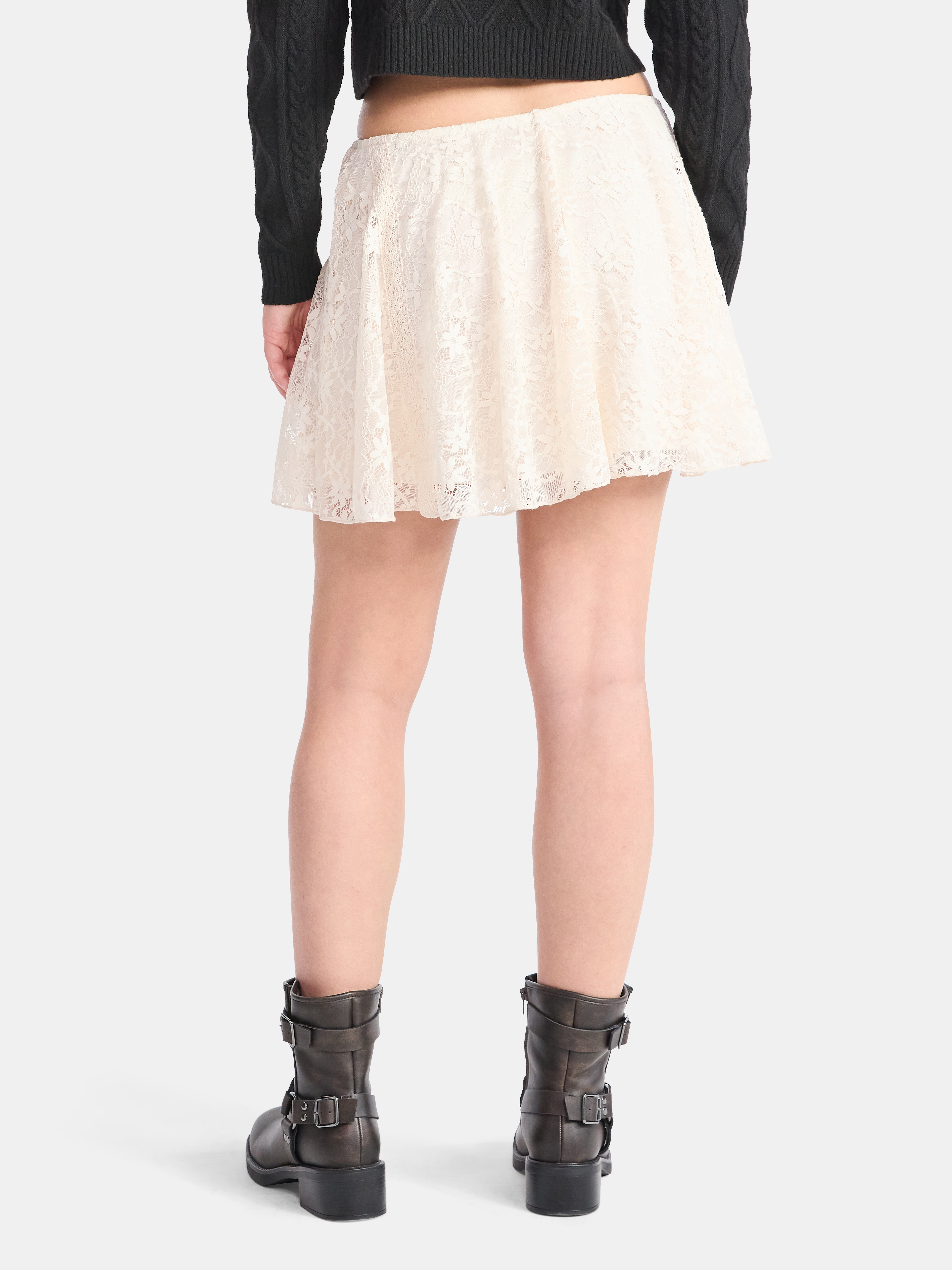 No Boundaries Lace Flouncy Mini Skirt, Women's