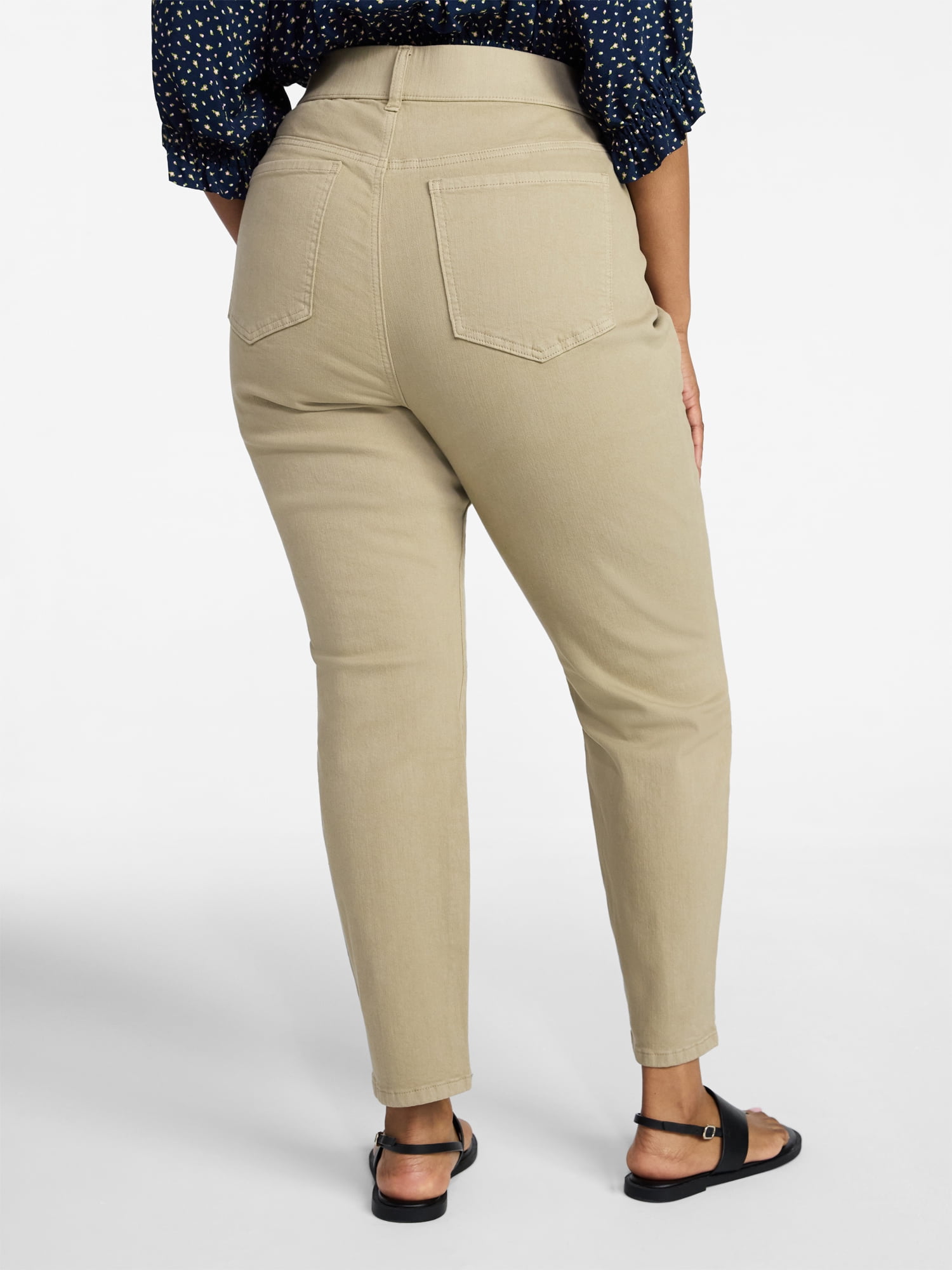 Terra & Sky Women's Plus Signature Pull On Skinny Jegging Pants with Control Panel, Sizes 0X-5X