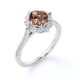 thumbnail image 3 of JeenMata Anillo de Compromiso con Halo de Morganita Creado con Corte en Forma de Melocotón en Oro Blanco de 18 K sobre Plata, 3 of 6