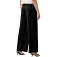 thumbnail image 2 of Sucegi Women's Satin Wide - Leg Pants High - Waisted Loose Casual Trousers., 2 of 5