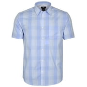 Checkered Short Sleeve Shirt Tidal Wave Blue
