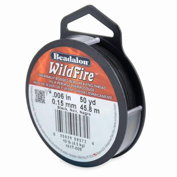 Wild Fire Bead Cord .15mm Black 50yds
