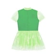 thumbnail image 4 of iiniim Womens Shiny Satin Maid Dress Puff Sleeve Bow Sparkly Puffy Ruffled Frilly Tiered Costume Green S, 4 of 7