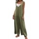 thumbnail image 3 of VISgogo Mono para mujer, elegante, sin mangas, patchwork, suelto, largo, pierna ancha, pantalones con bolsillos VISgogo  moda, 3 of 9