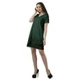 thumbnail image 4 of Moomaya Tunique à Manches Courtes Robes de Cocktail pour Femmes Robe en Coton Uni Extensible, 4 of 5