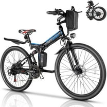Vivi Electric Bike 26'' Folding Electric Mountain Bike 500W Full Suspension Electric Bike 21 Speed with Cruise Control, 48V Removable Battery, Up to 19.8MPH