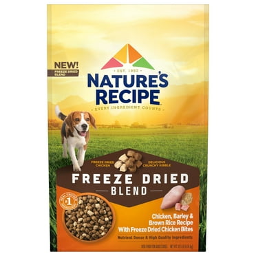 Nature’s Recipe Freeze Dried Chicken, Barley & Brown Rice Dog Food 10.5 lb Bag