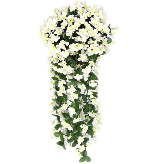 Wreath for Front Door,Artificial Hanging Flowers for Outdoor 2 Pack Violet Hanging Plant & Flowers for Home Wedding Garden Yard Hanging Baskets Wisteria Garland Orchid Bunch Decoration,Summer Wreath