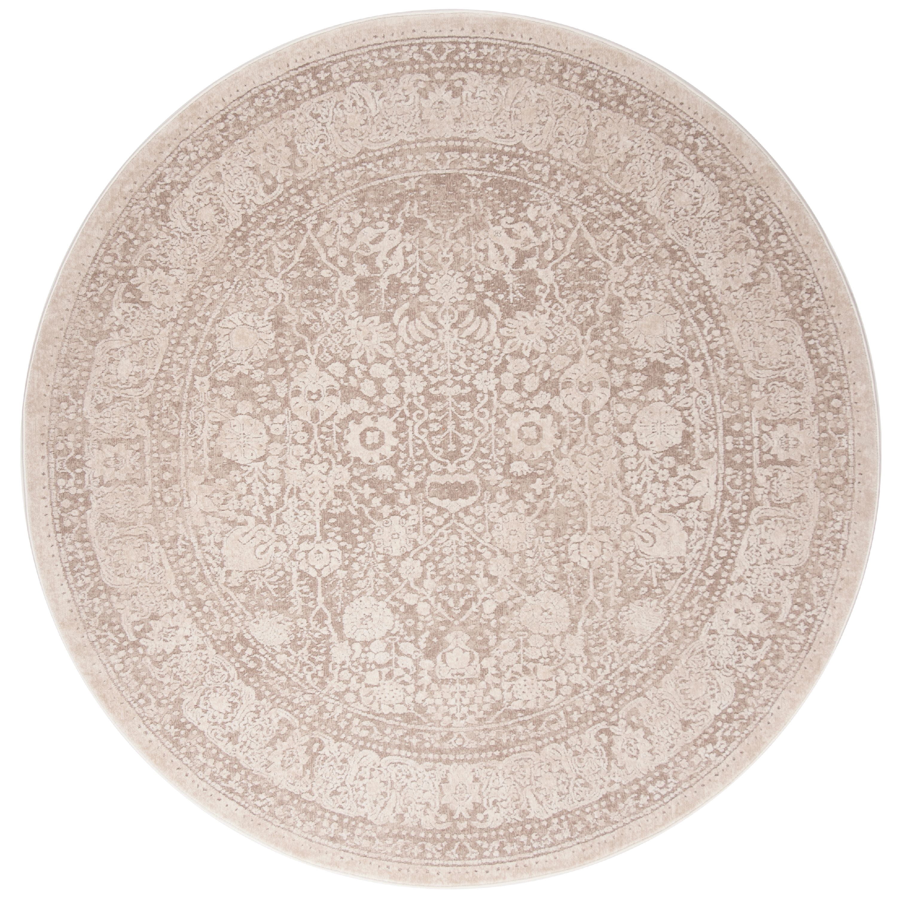SAFAVIEH Reflection Lynna Traditional Area Rug, Beige/Cream, 5' x 5' Round