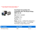 thumbnail image 2 of Front Brake Pad and Rotor Kit - Compatible with 1995 Nissan Pickup RWD 3.0L V6, 2 of 2