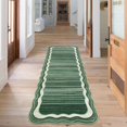 thumbnail image 2 of Wonnitar 2'6"x8'Soft Washable Runner Rug,Non-Slip Runner Rugs for Hallway,Stain Resistance Soft Low-Pile Carpet Runner,Modern Abstract Indoor Entryway Carpet Runner for Bathroom, Laundry Room,Green, 2 of 8