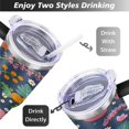 thumbnail image 5 of Cup with Handle and Straws 40 oz Insulated Mushroom Travel Coffee Mug Birthday Present for Men Dad Son Husband Gifts for Him/Her Coffee Mugs, 5 of 7