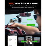 Vantrue E360 ACE 5.2K 360° Panoramic WiFi Dash Cam, Handheld Camera, STARVIS 2, HDR, IR Night Vision, Front Rear Inside Dashcam, Voice/Touch Control, GPS, 24/7 Buffered Parking Mode