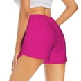 thumbnail image 3 of Xecao's Darkmagenta for a double-layer running short for women, perfect for gym, tennis, and more, featuring a convenient pocket., 3 of 9
