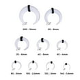 thumbnail image 4 of Luxe Modz Horseshoes Septum Pincher White Acrylic Crescent Tapers Bull Stretchers Expander Ear Gauge O Rings Nose C Shaped Buffalo Piercing Jewelry 00G 14G - Sold As Pair, 4 of 8