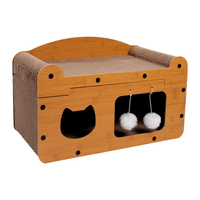 Cat Corrugated House Scratcher Board y juega a la protección de muebles resistentes al desgaste versátil Juguete de la almohadilla del