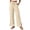 Khaki, variant on Women's Plus Size Wide-leg Pants Summer Stripes Casual Vacation Beach Pants Elastic High Waist Split Hem Trousers Drawstring Pants