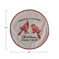 thumbnail image 4 of Creative Co-Op Round Cotton Printed Pillow with Cardinals, Embroidery and Corduroy Back "Birds Of A Feather, Christmas Together", Multicolor, 4 of 4