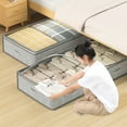 thumbnail image 4 of Tnobhg Underbed Storage Containers Maximize Space Large Capacity Clear Top Cover Reinforced Sides with Handle Sturdy Low Profile Storage Bag, 4 of 7