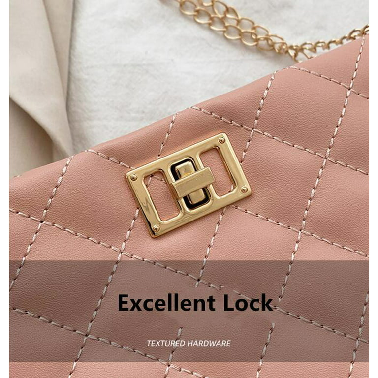OLOEY Women's Fashion Crossbody Bags Lightweight Adjustable Chain Strap  Quilted Designer Handbags Shoulder Bag 