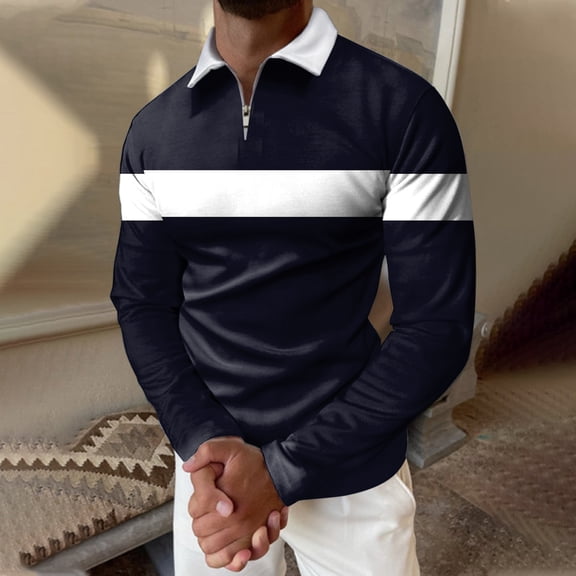 Gubotare Ralph Lauren Polo Shirts For Men Men's Long Sleeve Silk Touch Polo,Black XXL