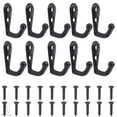 thumbnail image 2 of Gustavedesign 30PCS Robe Hook Retro Towel Cloth Hanger Hat Jewelry Coat Hooks Wall Mounted Single Prong Hooks Heavy Duty Hardware Decorative & Free Screws "Black", 2 of 9