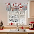 thumbnail image 2 of Valances for Windows Gray Christmas Rod Pocket Cafe Window Treatments Valance Curtains for Kitchen Bathroom Laundry Basement Windows 42"x12", 2 of 7
