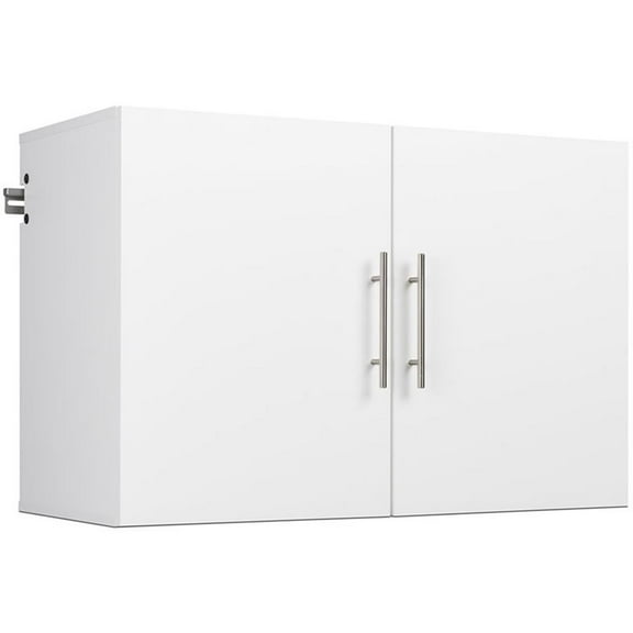 Pemberly Row Contemporary 36" Wall Mounted Garage Cabinet in White
