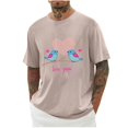 thumbnail image 1 of Camisas de Manga Larga para Hombres Imprimir Casual Cuello Redondo Blusa de Manga Corta, Camisas de Lino para Hombres, 1 of 8