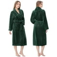 thumbnail image 2 of Enwphrey Green Women Robe Soft Cozy Warm Bathrobe Ladies Long Fleece Plush Comfy Spa Housecoat Lightweight Robe for Women(S/M,Green), 2 of 6