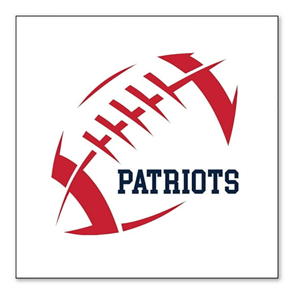 DistinctInk Custom Bumper Sticker - 3" x 3" Decorative Decal - White Background - Red Blue Football - Patriots