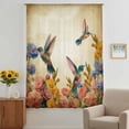 thumbnail image 3 of Vintage Hummingbirds Sheer Curtains 54" Long for Bedroom, Spring Farmhouse Country Flowers Light Filtering Privacy Drapes, Breathable Semi Sheer Window Treatment for Bathroom Dining Room Kitchen, 3 of 9