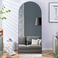 thumbnail image 4 of A2ZHOME 71" x 31" 4th Generation Floor Standing Full-Length Rearview Mirror - Black Metal Framed Arched Wall Mirror (asPic), 4 of 20
