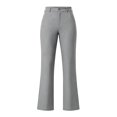 thumbnail image 4 of Women's Twill High Waisted Flare Dress Pants Business Casual Work office Bell Bootcut Trousers with Pockets Classic Elegant Bottoms Gray, 4 of 6