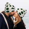 thumbnail image 5 of Lsque Abstract Green Polka Dot Pattern Knitted Beanie, Unisex Winter Hat, Knit Hat Winter Beanies Thick Fisherman Beanies Cuffed Plain Skull Caps, 5 of 6