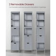 thumbnail image 5 of Floor Cabinet,  Corner Storage Unit, 2 Drawers, Multifunctional Organizer,Dove Grey, 5 of 7