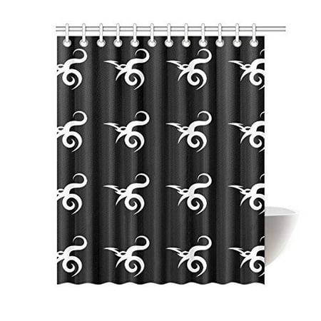 Op Fancy Black And White Bathroom Waterproof Fabric Shower Op Fancy Black And White Bathroom Waterproof Fabric Shower Curtain 60x72 Inches