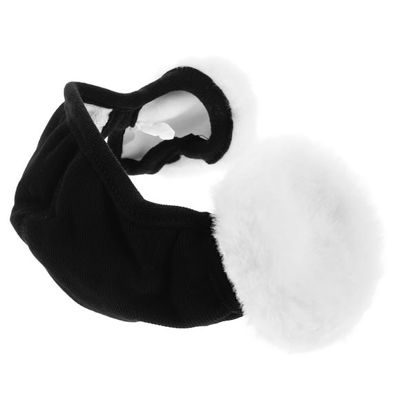 WASHWEPE 1Pcs Ear Muffs Men Winter 31.0X12.3X1.5in Black Polyester 3D Cutting Design Double Layer