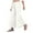 White, variant on XFLWAM Women's Boho Elastic High Waisted Ruffle Hem Wide Leg Palazzo Pants Baggy Drawstring Trousers Wine Red S